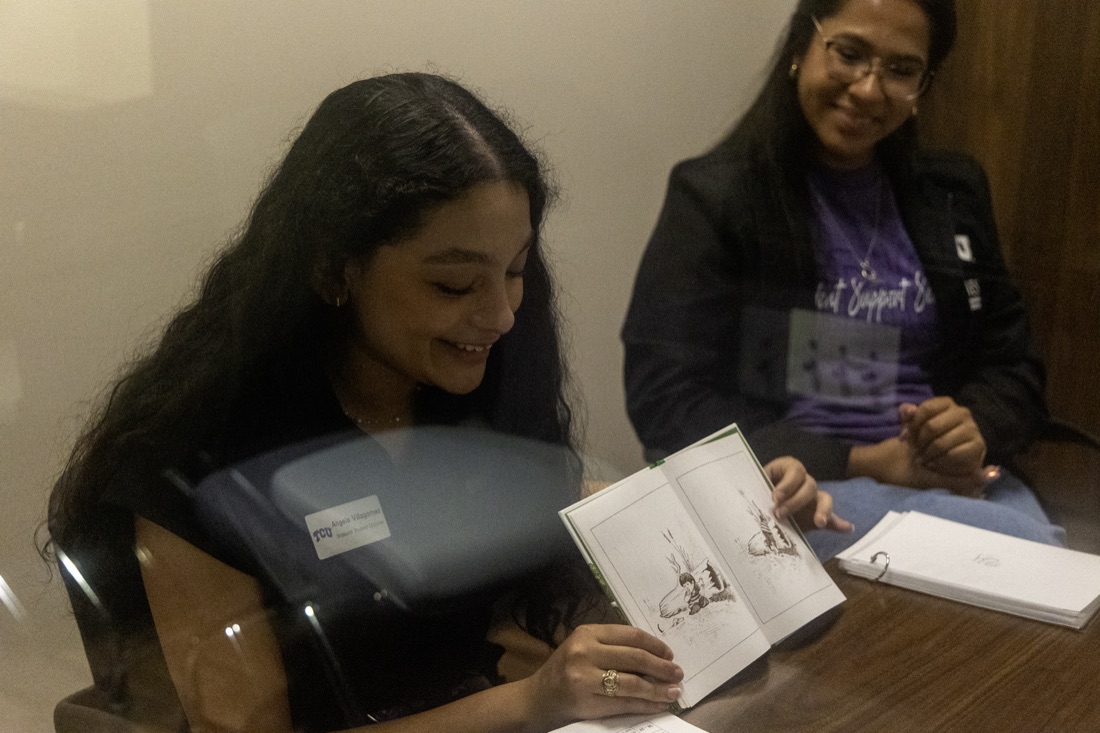 TCU trainees practice screening with picture materials